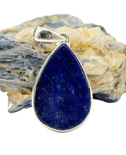 Load image into Gallery viewer, Pear Lapis Lazuli Pendant, Sterling Silver, 20 Carats, 9th Anniversary Stone, Protection, Truth &amp; Love Gem, Royal Blue Gemstone