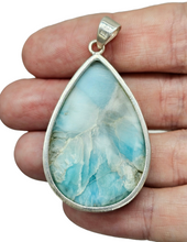 Load image into Gallery viewer, Massive Pear Shaped Larimar Pendant, Dolphin Stone, Stone of Atlantis, Sterling Silver, Spiritual Gemstone