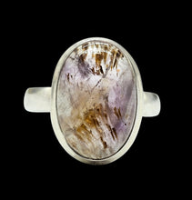 Load image into Gallery viewer, Oval Shaped Super Seven ring, Size 7.75, Melody Stone, Sterling Silver, Opens all senses, Meditation Stone