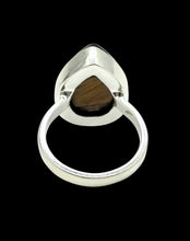 Load image into Gallery viewer, Tiger's Eye Ring, Size 6 3/4, Sterling Silver, Pear Shaped, Kundalini Awakening, Courage Gemstone, Protection Amulet, Leo Zodiac