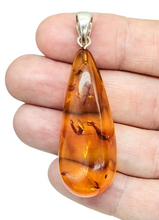 Load image into Gallery viewer, Cognac Amber Pendant, Sterling Silver, Millions of years old, Fossilized Tree Resin, Balance Gem, Wisdom Gem, Genuine