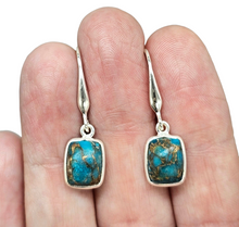 Load image into Gallery viewer, Rectangle Turquoise Earrings, December Birthstone, Sterling Silver, Protection Stone, Love Stone, Good Fortune Gemstone - GemzAustralia 