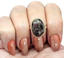 Load image into Gallery viewer, Eudialyte Ring, size 5.75, Sterling Silver, Stone of the Heartland, Balances emotions, Unconditional Love, Water / Earth, Oval Shaped