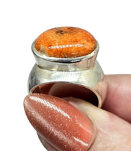 Load image into Gallery viewer, Sponge Coral Ring, Size 7, Oval Shaped, Sterling Silver, Orange Red Coral, Love &amp; Prosperity Stone, Peace Stone, Strength Stone, Natural