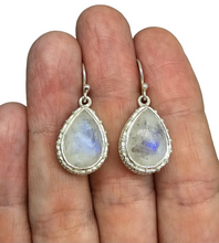 Load image into Gallery viewer, Rainbow Moonstone Earrings, Sterling Silver, Pear shaped, June Birthstone, Protection Stone, Love Rock - GemzAustralia 