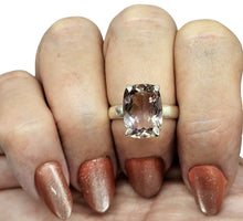 Load image into Gallery viewer, 13 carat Rectangle Ametrine Ring, Size 7, Sterling Silver, mix of Amethyst &amp; Citrine, Trystine Crystal, Bolivianite, Stone of Balance