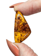 Load image into Gallery viewer, Divine Baltic Amber Ring, Triangle Shaped, Adjustable, Millions of years old, Sterling Silver, Fossilized Tree Resin