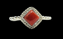 Load image into Gallery viewer, Sponge Coral Ring, Size 7.75, Diamond Shaped, Sterling Silver, Orange/Red, Love &amp; Prosperity Stone, Peace Stone