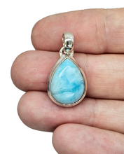 Load image into Gallery viewer, Pear Shaped Larimar Pendant, Dolphin Stone, Stone of Atlantis, Sterling Silver, Spiritual Gemstone, Fire &amp; Water Elements - GemzAustralia 