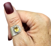 Load image into Gallery viewer, Citrine Ring, Adjustable Size, Sterling Silver, Oval Faceted, November Birthstone, Abundance Gemstone, Success Stone, Natural Gemstone