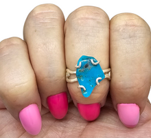 Load image into Gallery viewer, Kingman Turquoise Ring, Size 7.25, Sterling Silver, December Birthstone, Blue Turquoise, Protection Stone