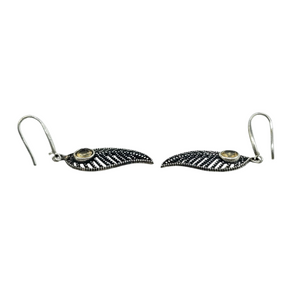 Citrine Earrings, Leaf Design, Sterling Silver, November Birthstone, Luck & Fortune Stone, Wealth and Success Stone