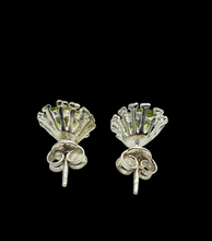 Load image into Gallery viewer, 4 Carat Peridot Stud Earrings, Sterling Silver, Oval faceted Halos, August Birthstone, Protection Gemstone, Visionary Crystal - GemzAustralia 
