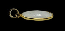 Load image into Gallery viewer, Rainbow Moonstone Pendant, Gold Plated Sterling Silver, Oval checkerboard Facet, Goddess Stone, Psychic Protection
