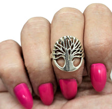 Load image into Gallery viewer, Tree of Life Ring, Size 6.75, Sterling Silver, Represents Personal Growth, Uniqueness, Strength &amp; Beauty, Knowledge, Wisdom
