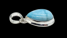 Load image into Gallery viewer, Pear Shaped Larimar Pendant, Dolphin Stone, Stone of Atlantis, Sterling Silver, Spiritual Gemstone, Fire &amp; Water Elements - GemzAustralia 