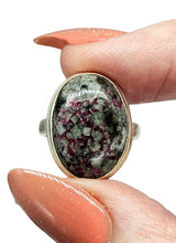 Load image into Gallery viewer, Eudialyte Ring, size 5.75, Sterling Silver, Stone of the Heartland, Balances emotions, Unconditional Love, Water / Earth, Oval Shaped