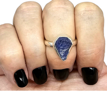 Load image into Gallery viewer, Rough Tanzanite Ring, Size 7 1/4, December Birthstone, Sterling Silver, Raw Tanzanite, Protection and Safety, Spiritual Gemstone - GemzAustralia 