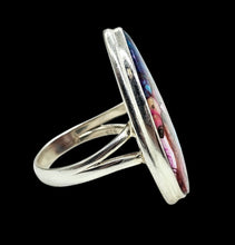 Load image into Gallery viewer, Oyster Turquoise with Pink Opal Ring, Size 9.75, Pear Shaped, Sterling Silver, Love Stone, Heart Chakra, Courage Stone