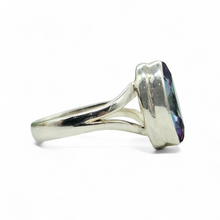 Load image into Gallery viewer, 5 carat Mystic Topaz Ring, Marquise Shape, Size 7 3/4, Sterling Silver, Purple / Green Gemstone, Fire Topaz, Rainbow Topaz