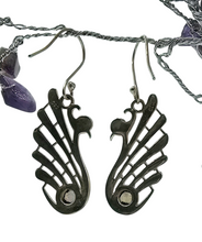 Load image into Gallery viewer, Peacock Labradorite Earrings, Sterling Silver, Blue Green Labradorite, Mystical Gemstone, Companion through Change - GemzAustralia 