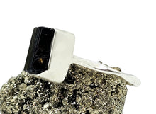 Load image into Gallery viewer, Rough Black Tourmaline Ring, Size 9, Sterling Silver, October Birthstone, Schorl Gemstone, Grounding Stone, Good Luck Stone