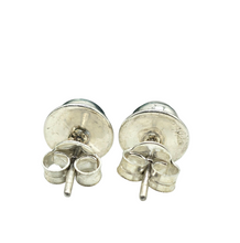 Load image into Gallery viewer, Round Rainbow Moonstone Studs, June Birthstone, Sterling Silver, Goddess Stone, Protection Stone, Love Rock, Psychic Gem - GemzAustralia 