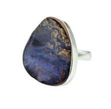 Load image into Gallery viewer, Australian Solid Boulder Opal Ring, Size 7, Sterling Silver, October Birthstone, Precious Stone