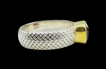 Load image into Gallery viewer, Emerald Faceted Garnet Ring, Size 7, Sterling Silver and Gold Plated, Protection Talisman, January Birthstone, Love &amp; Devotion Stone - GemzAustralia 