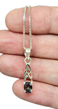 Load image into Gallery viewer, Mystic Topaz Pendant / Charm, Sterling Silver, Oval Shaped, Purple / Green Gemstone, Fire Topaz, Rainbow Topaz, Alaskan Ice