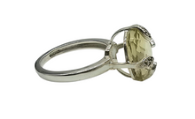 Load image into Gallery viewer, Cushion Cut Citrine Ring, Size 8, Sterling Silver, 10 carats, Wealth Gem, November Birthstone, 13th Anniversary Gemstone - GemzAustralia 