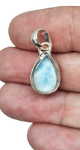 Load image into Gallery viewer, Larimar Pendant, Sterling Silver, Stone of Atlantis, Dolphin Stone, Pear Shaped, Spiritual Gemstone, Volcanic Gemstone