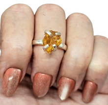 Load image into Gallery viewer, Rough Citrine Ring, Size 9, Sterling Silver, November Birthstone, Raw Gemstone, Happiness Gem, Success Stone - GemzAustralia 