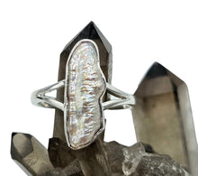 Load image into Gallery viewer, Biwa Pearl Ring, Size 9.25, Sterling Silver, June Birthstone, Highly Lustrous Pearl, Freshwater Pearl, Irregular Pearl