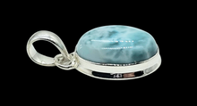 Load image into Gallery viewer, Oval Larimar Pendant, Water &amp; Fire Gemstone, Dolphin Stone, Stone of Atlantis, Sterling Silver, Spiritual Gemstone - GemzAustralia 