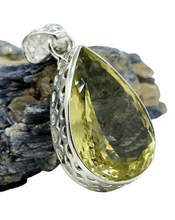 Load image into Gallery viewer, Lemon Quartz Pendant, Sterling Silver, Massive Pear Shaped, 37 carats, Mental Clarity, Confidence Stone, Joy Stone - GemzAustralia 