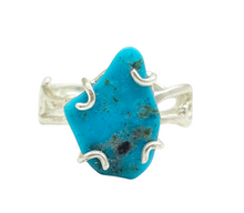 Load image into Gallery viewer, Kingman Turquoise Ring, Size 7.25, Sterling Silver, December Birthstone, Blue Turquoise, Protection Stone