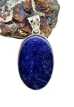Load image into Gallery viewer, Large Oval Lapis Lazuli Pendant, Sterling Silver, Protection Stone, Truth Stone, Relationships &amp; Love, Royal Blue Gemstone