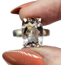 Load image into Gallery viewer, 13 carat Rectangle Ametrine Ring, Size 7, Sterling Silver, mix of Amethyst &amp; Citrine, Trystine Crystal, Bolivianite, Stone of Balance
