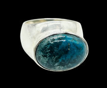 Load image into Gallery viewer, Chrysocolla Ring, Size 7, Sterling Silver, Oval Shaped, Turquoise Blue Gem, Communication Stone