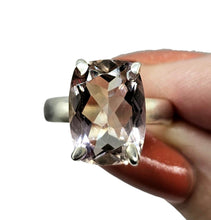 Load image into Gallery viewer, 13 carat Rectangle Ametrine Ring, Size 7, Sterling Silver, mix of Amethyst &amp; Citrine, Trystine Crystal, Bolivianite, Stone of Balance