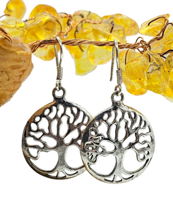Tree of Life Earrings, Sterling Silver, Represents personal growth, uniqueness, Strength & Beauty, knowledge, wisdom