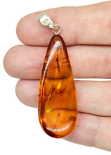 Load image into Gallery viewer, Cognac Amber Pendant, Sterling Silver, Millions of years old, Fossilized Tree Resin, Balance Gem, Wisdom Gem, Genuine