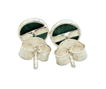 Load image into Gallery viewer, Malachite Studs, Sterling Silver, Round Shaped Earrings, Beautiful Rich Green Gemstone, Visionary Stone, Protection Gem - GemzAustralia 