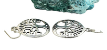 Load image into Gallery viewer, Tree of Life Earrings, Sterling Silver, Represents personal growth, uniqueness, Strength &amp; Beauty, knowledge, wisdom