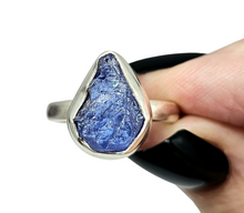 Load image into Gallery viewer, Rough Tanzanite Ring, Size 7 1/4, December Birthstone, Sterling Silver, Raw Tanzanite, Protection and Safety, Spiritual Gemstone - GemzAustralia 