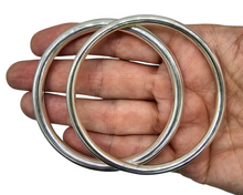 Load image into Gallery viewer, Golf Bangle, 64 to 65mm, Sterling Silver 6mm thickness, Chunky Silver Bangle, Stacker Bangle, Handmade - GemzAustralia 