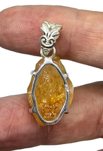 Load image into Gallery viewer, Raw Citrine Pendant, Sterling Silver, Rough Gemstone, November Birthstone, Prong Set, Happiness Gem, Success Stone - GemzAustralia 
