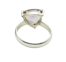 Load image into Gallery viewer, Trillion Ametrine Ring, Size 9, Sterling Silver, Combination of Amethyst &amp; Citrine, Trystine Crystal, Bolivianite, Stone of Balance