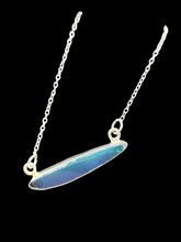 Load image into Gallery viewer, Australian Opal Necklace, Sterling Silver, October Birthstone, Blue Green Opal, Precious Gemstone